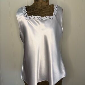 Elegant White Satin Women's Sleepwear Top